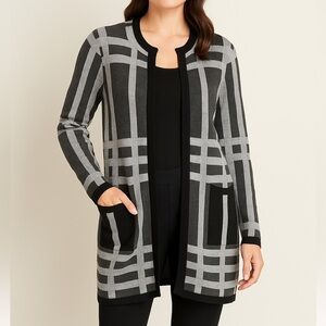 🐑 Ellen Tracey Merino wool blend one hook closure cardigan small